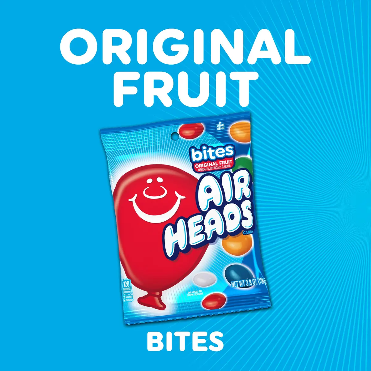 Airheads Candy Bites, Assorted Fruit Flavors, 6 Oz | Fruity Chewy Nut-Free Snack - view 2