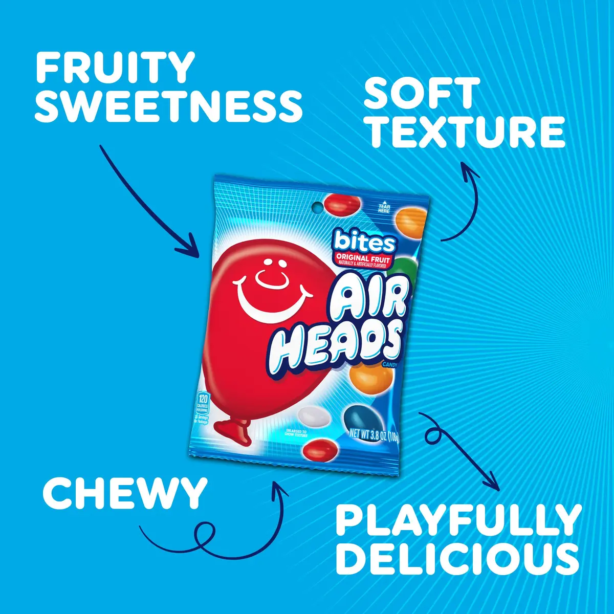 Airheads Candy Bites, Assorted Fruit Flavors, 6 Oz | Fruity Chewy Nut-Free Snack - view 4