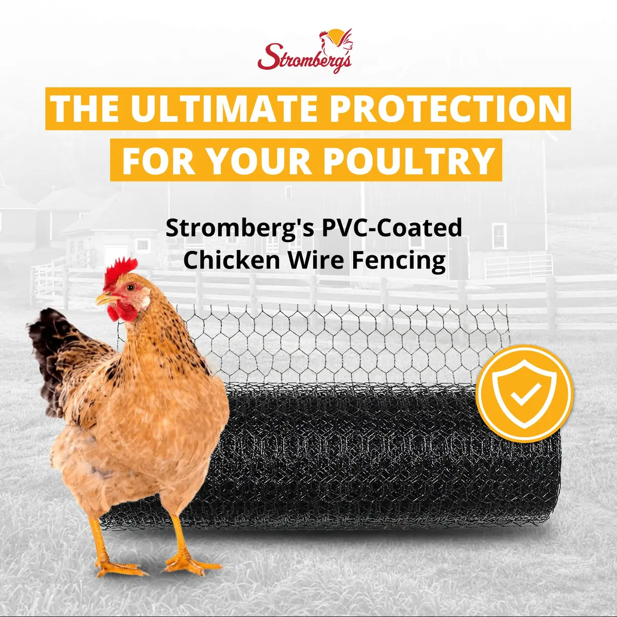 Stromberg's PVC-Coated Galvanized Wire Fencing, 3' x 100' Roll | Long-lasting, Weatherproof Poultry & Garden Barrier - view 2