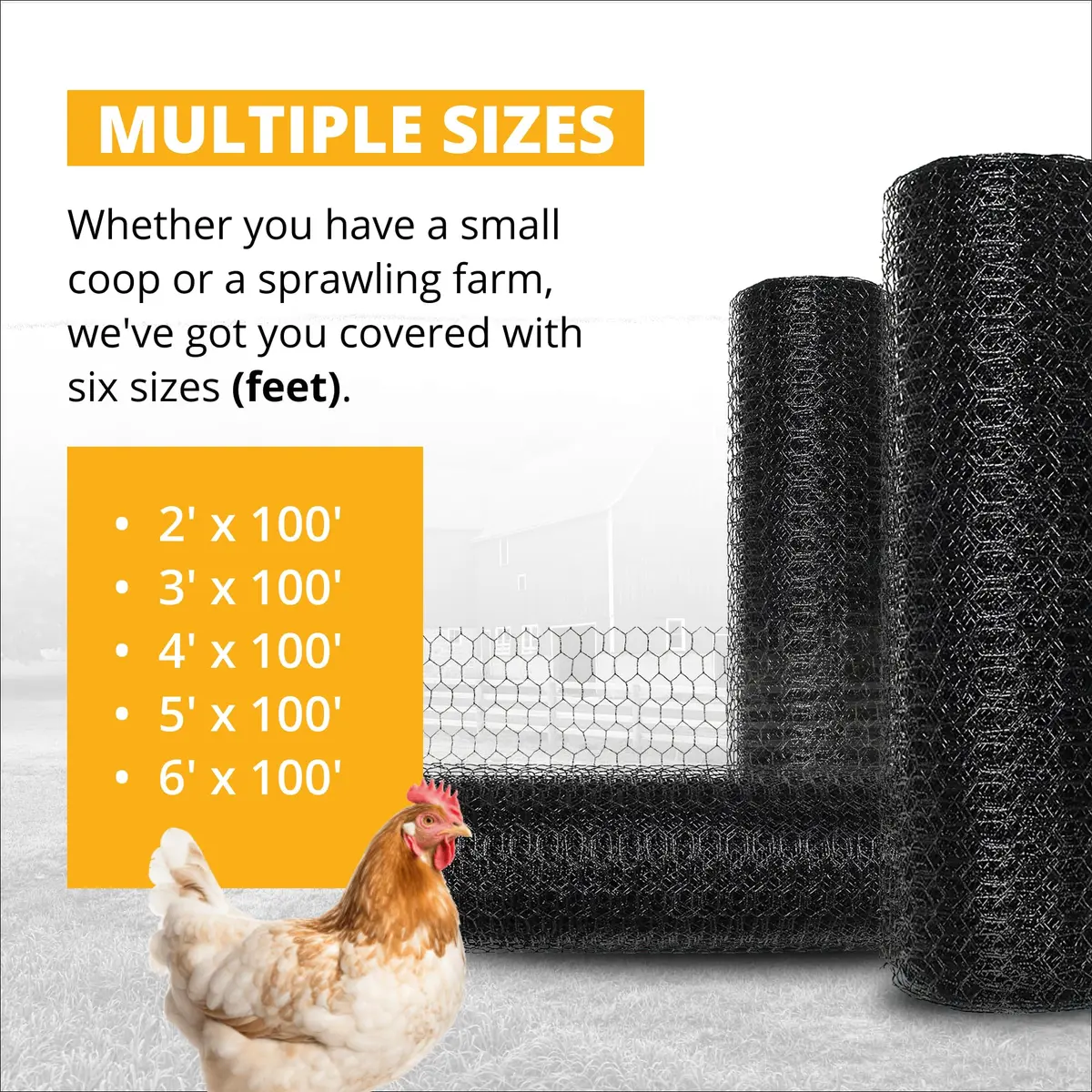Stromberg's PVC-Coated Galvanized Wire Fencing, 3' x 100' Roll | Long-lasting, Weatherproof Poultry & Garden Barrier - view 4