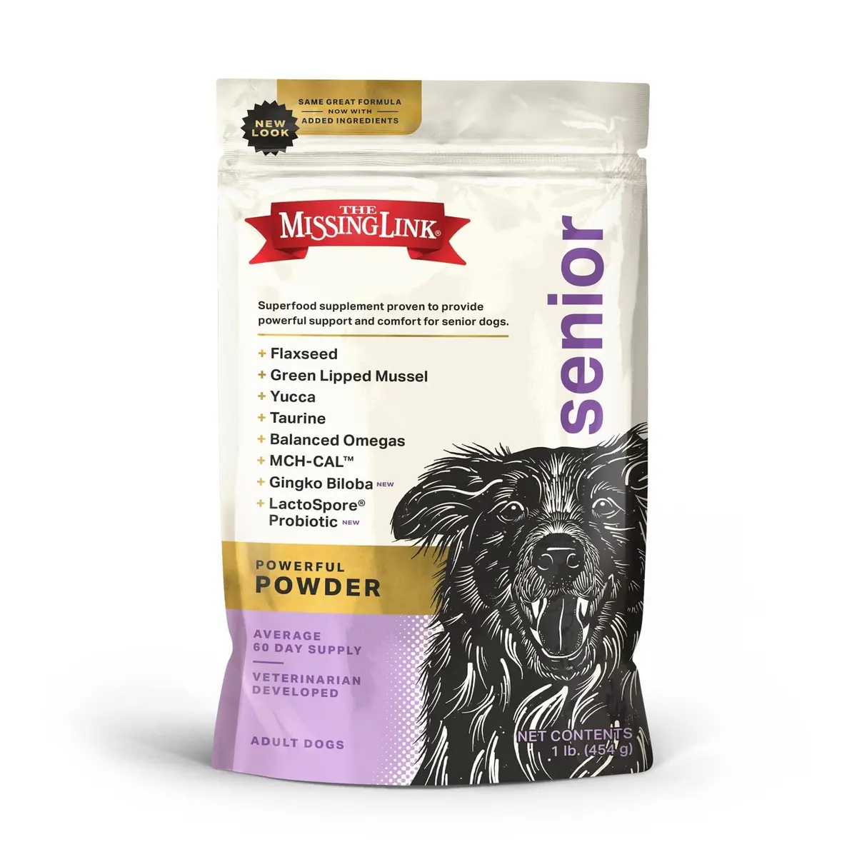 The Missing Link Senior Dog Supplement 1lb | Supports Bones, Joints, Skin, Heart & Cognition - main product image