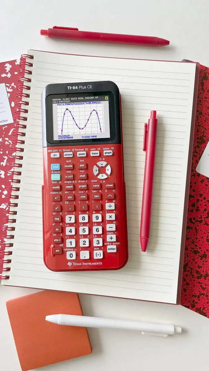 Texas Instruments TI-84 Plus CE Color Graphing Calculator, Radical Red, 2.8-inch Display | 220V Compatible - view 8