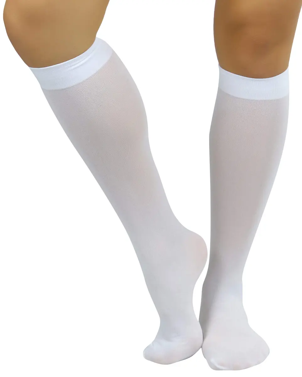 ToBeInStyle Women’s Opaque Knee High Nylon Socks White | Comfortable & Fashionable (70-120 chars) - main product image