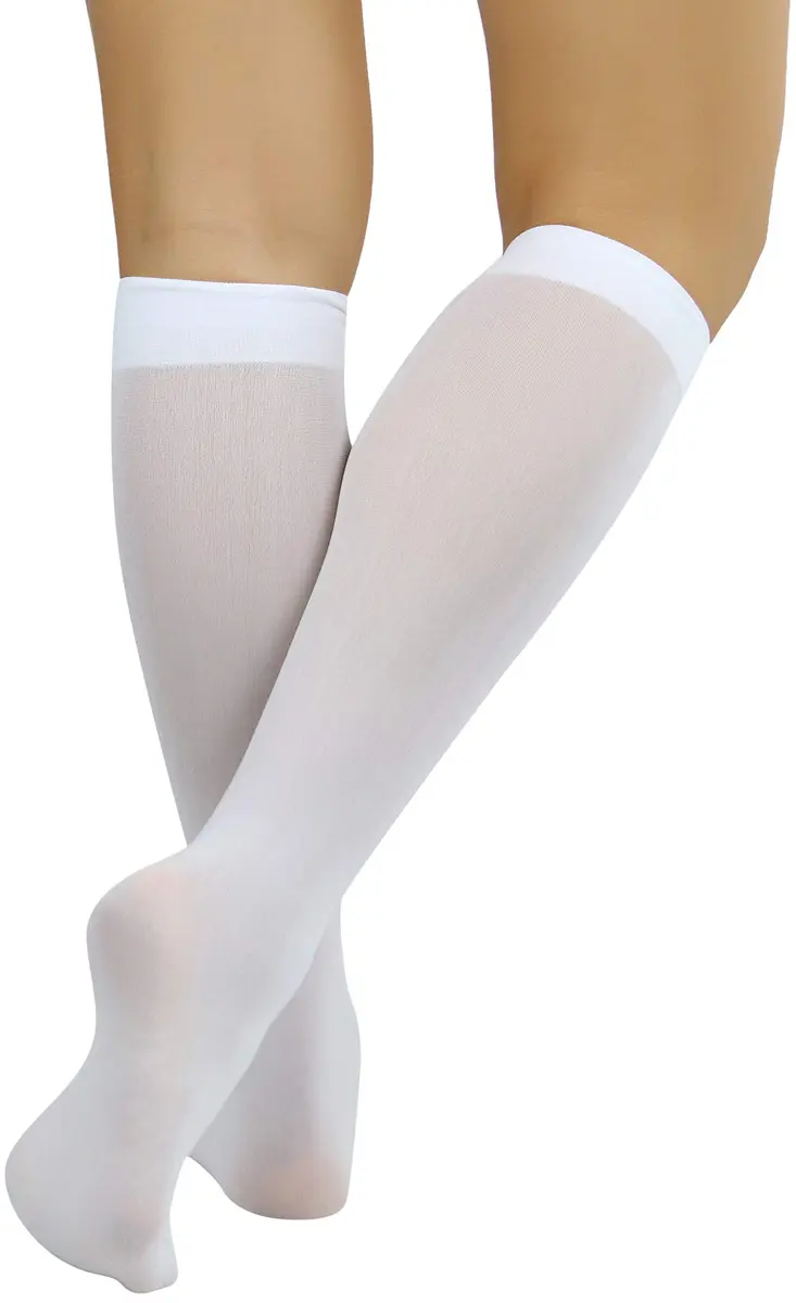 ToBeInStyle Women’s Opaque Knee High Nylon Socks White | Comfortable & Fashionable (70-120 chars) - view 2