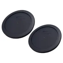 Pyrex 7201-PC Black Replacement Lids for 4-Cup Glass Bowls (2-Pack, 950mL) | Secure Fit & BPA-Free Plastic - view 2