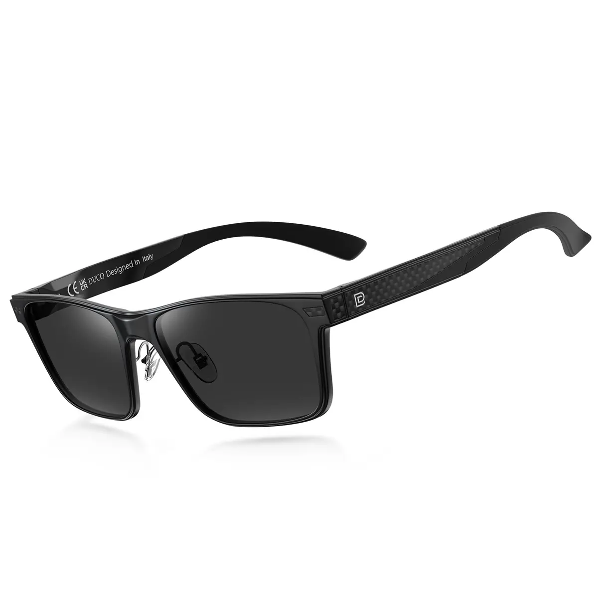 DUCO Polarized Square Sunglasses for Men 8207 | Lightweight Aluminum-Magnesium Frame, UV400 Polarized TAC Lenses - main product image