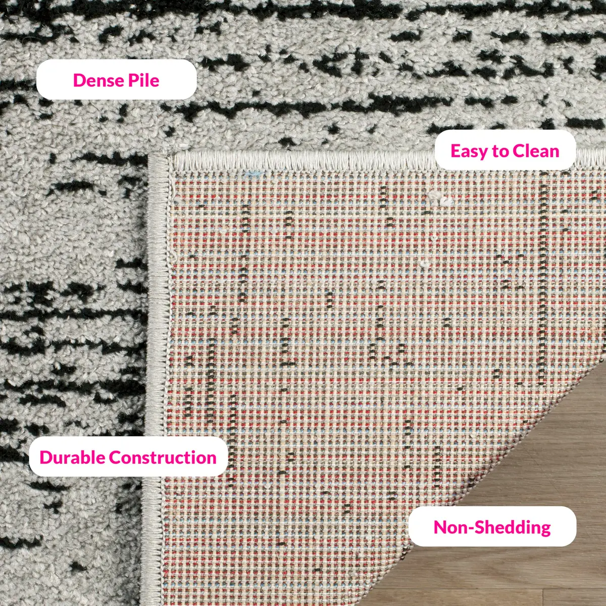 SAFAVIEH Adirondack Accent Rug 2'6"x4' | Silver & Black, Modern & Durable (70-120 chars) - view 2
