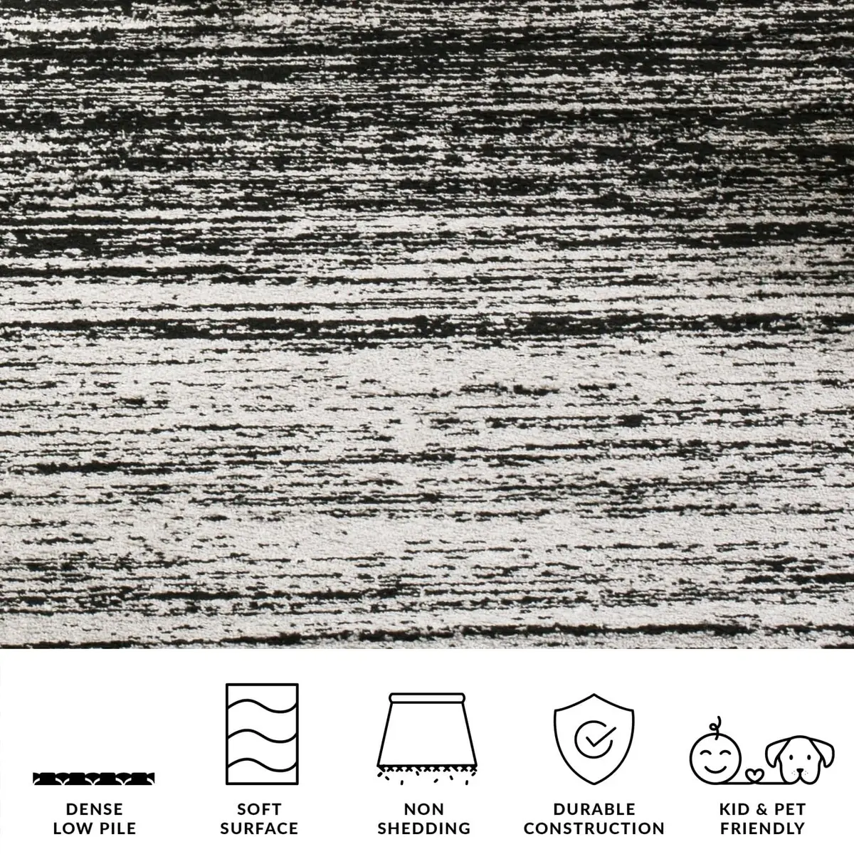 SAFAVIEH Adirondack Accent Rug 2'6"x4' | Silver & Black, Modern & Durable (70-120 chars) - view 3