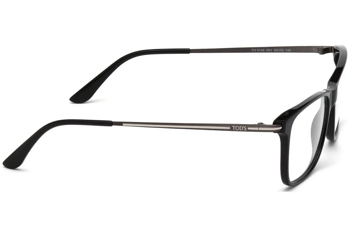 Tod's Eyeglass Frames - Shiny Black, 54 mm Lens Diameter | Modern Rectangle Style for Men - view 7