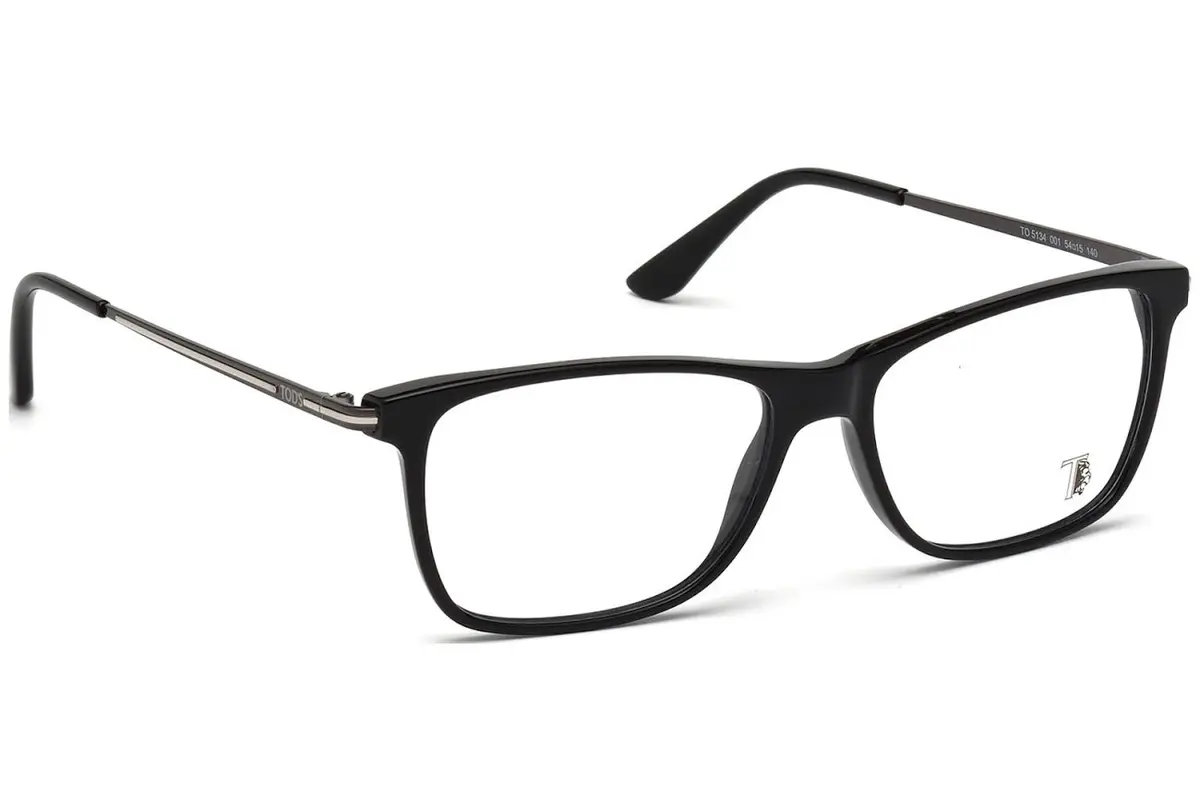 Tod's Eyeglass Frames - Shiny Black, 54 mm Lens Diameter | Modern Rectangle Style for Men - view 8