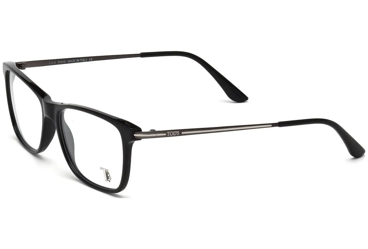 Tod's Eyeglass Frames - Shiny Black, 54 mm Lens Diameter | Modern Rectangle Style for Men - view 2