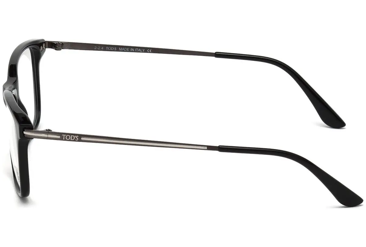 Tod's Eyeglass Frames - Shiny Black, 54 mm Lens Diameter | Modern Rectangle Style for Men - view 3