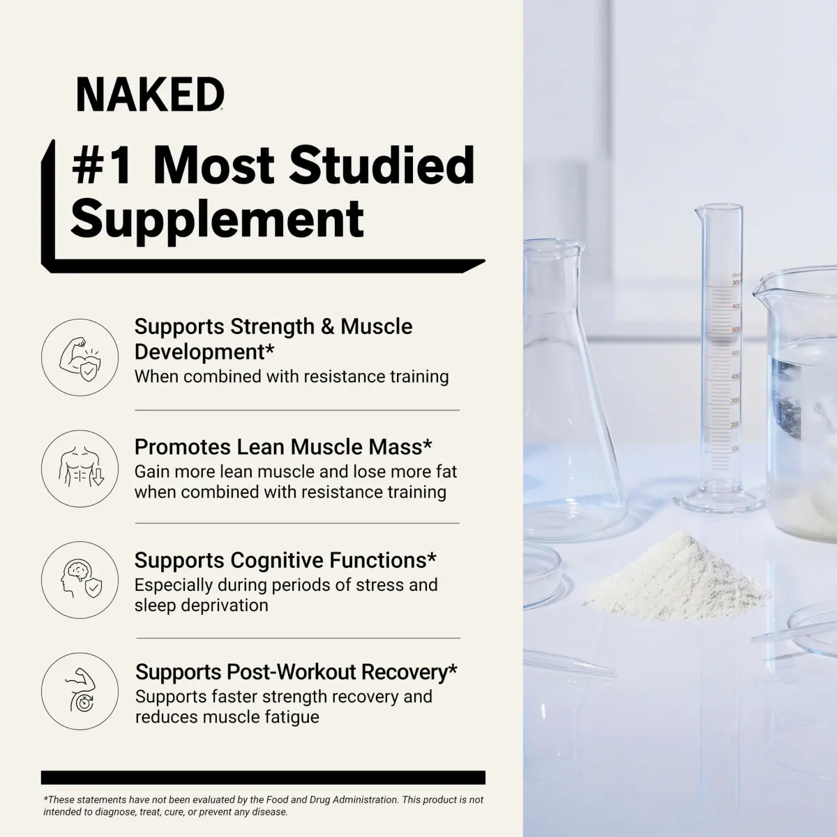NAKED Pure Micronized Creatine Monohydrate Powder 1000g (35.2 oz) | NSF Certified Vegan Muscle Building Supplement - view 2
