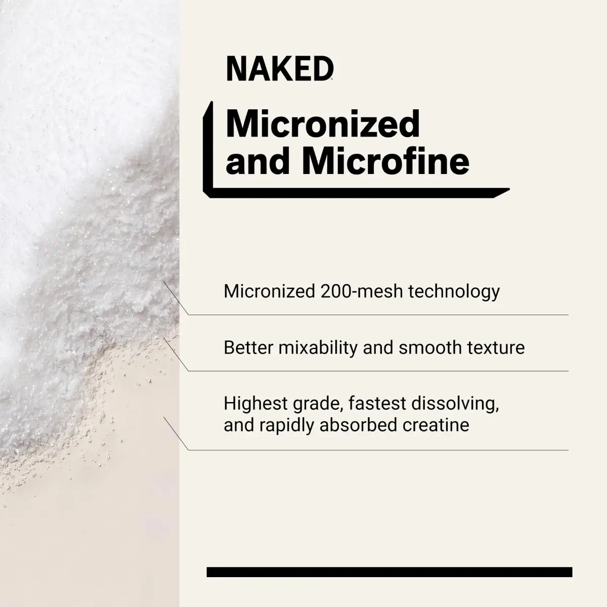 NAKED Pure Micronized Creatine Monohydrate Powder 1000g (35.2 oz) | NSF Certified Vegan Muscle Building Supplement - view 4