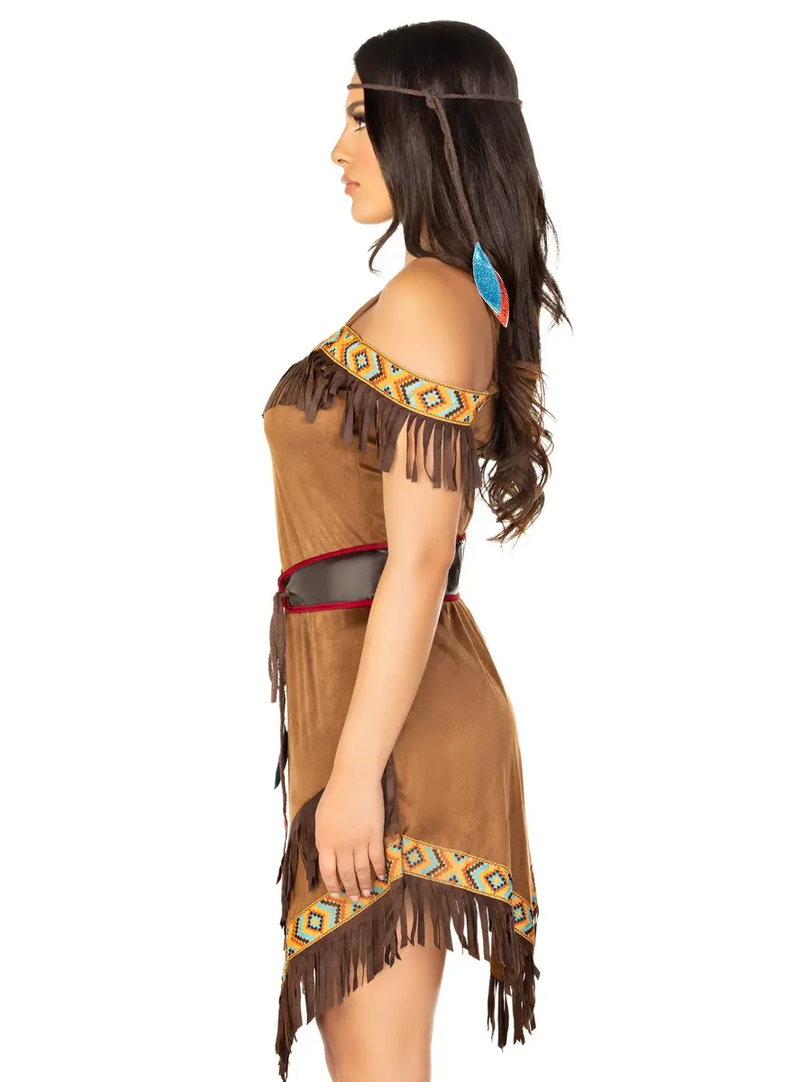 Leg Avenue Native Princess Costume X-Large | 4 Piece Halloween Outfit with Fringe & Leaf Accents - view 2