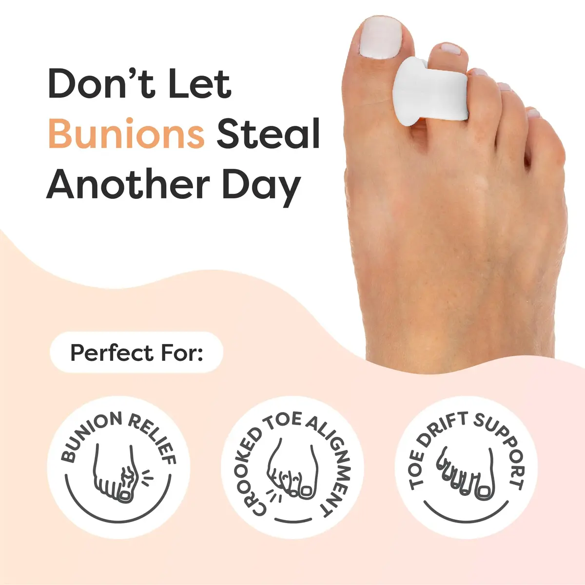 ZenToes Gel Toe Spacers for Bunions & Overlapping Toes | Reposition & Comfort Support (70-120 chars) - view 2
