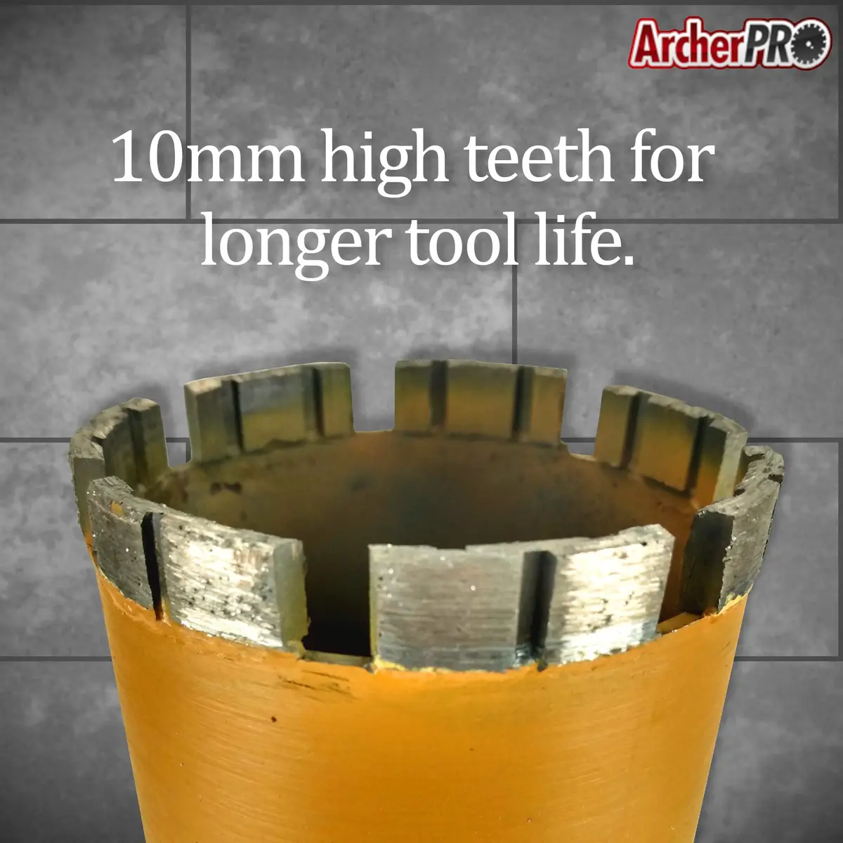 ArcherPro 5 in. Diamond Turbo Core Drill Bit for Concrete & Masonry | 14 in. Depth, 1-1/4 in. -7 Arbor, Dry & Wet Use - view 4