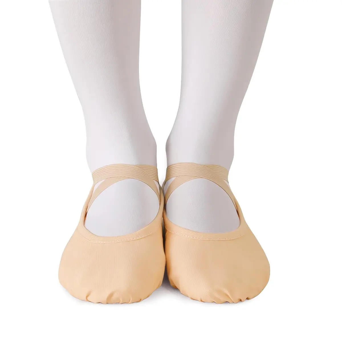 TXJ Sports Canvas Ballet Shoes for Women Girls | Breathable Split Sole Practice Flat Apricot - view 7