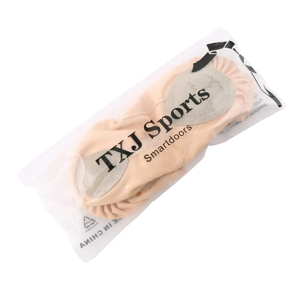 TXJ Sports Canvas Ballet Shoes for Women Girls | Breathable Split Sole Practice Flat Apricot - view 8