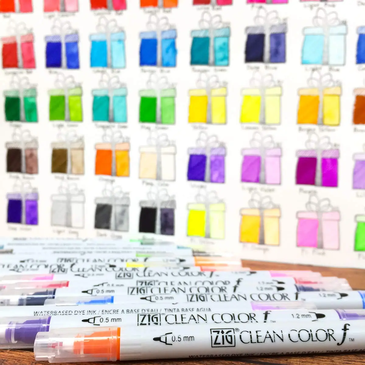 Kuretake ZIG CLEAN COLOR f, 24 Water-Based Twin-Tip Markers | Suitable for Dark Paper & Illustration - view 5