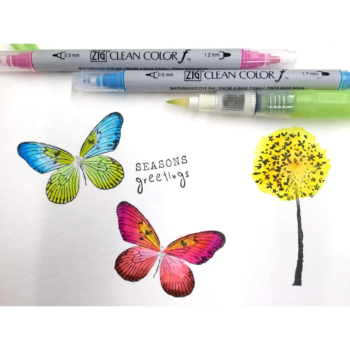 Kuretake ZIG CLEAN COLOR f, 24 Water-Based Twin-Tip Markers | Suitable for Dark Paper & Illustration - view 7