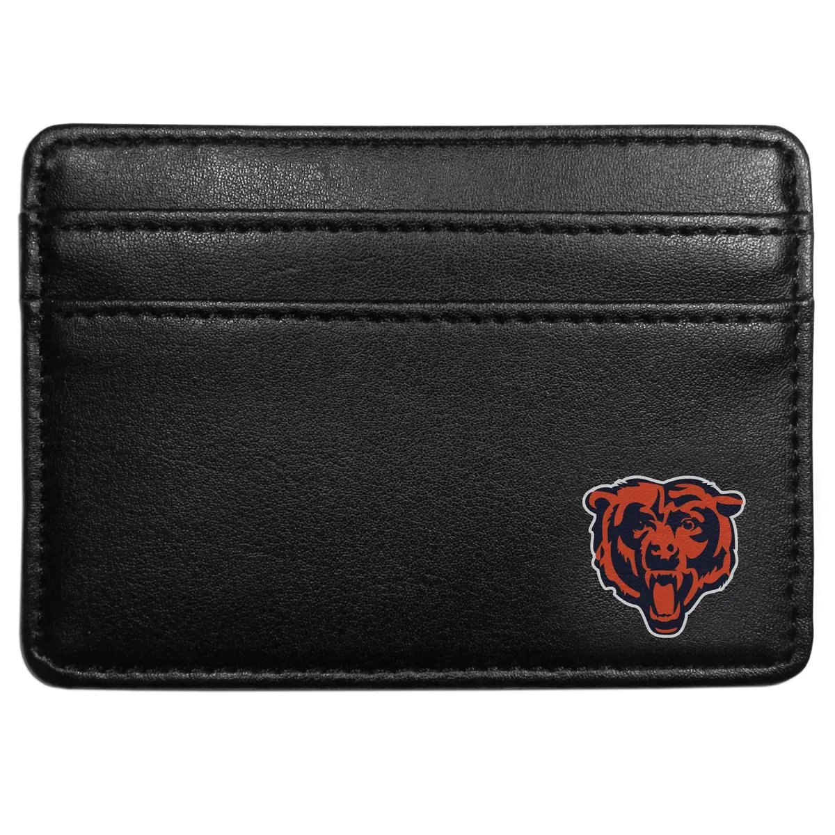 Siskiyou NFL Chicago Bears Weekend Wallet, Black | Slim Leather Fan Wallet with Logo - main product image