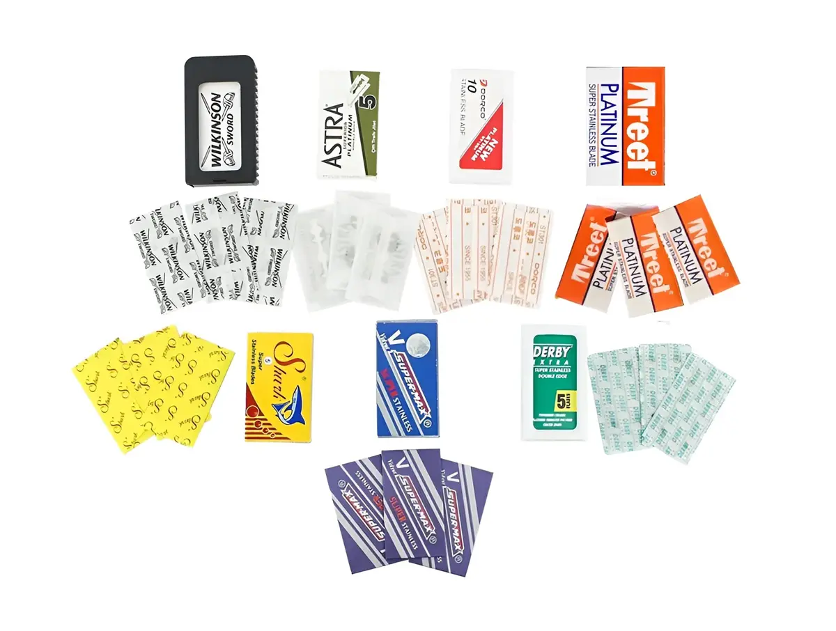 Razor Blades Club Double Edge Razor Blade Sample Pack (3x each, 21 Blades Total) | Platinum & Stainless Steel Blades - main product image