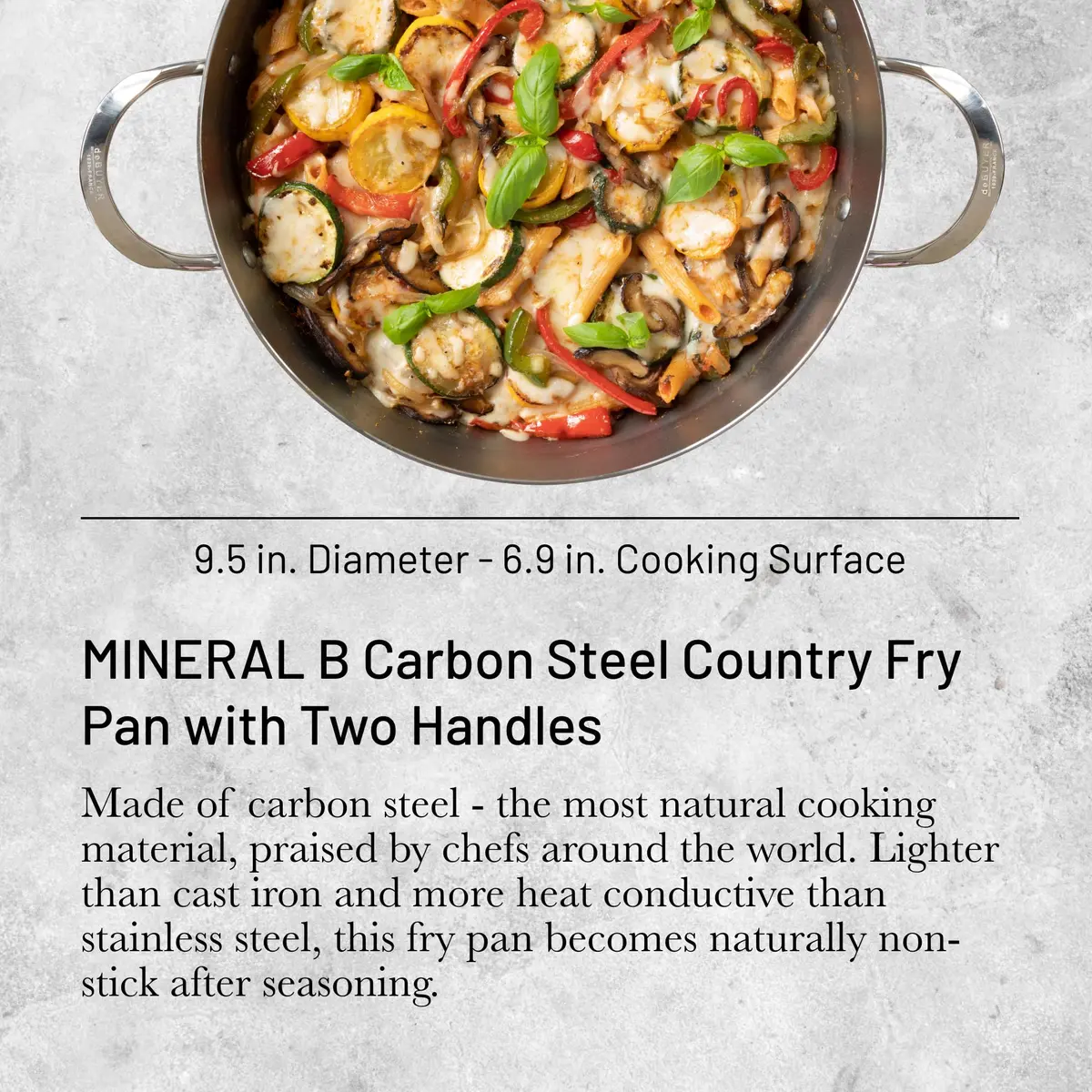 de Buyer Mineral B Carbon Steel Fry Pan 9.5” | Naturally Non-Stick French Cookware - view 2