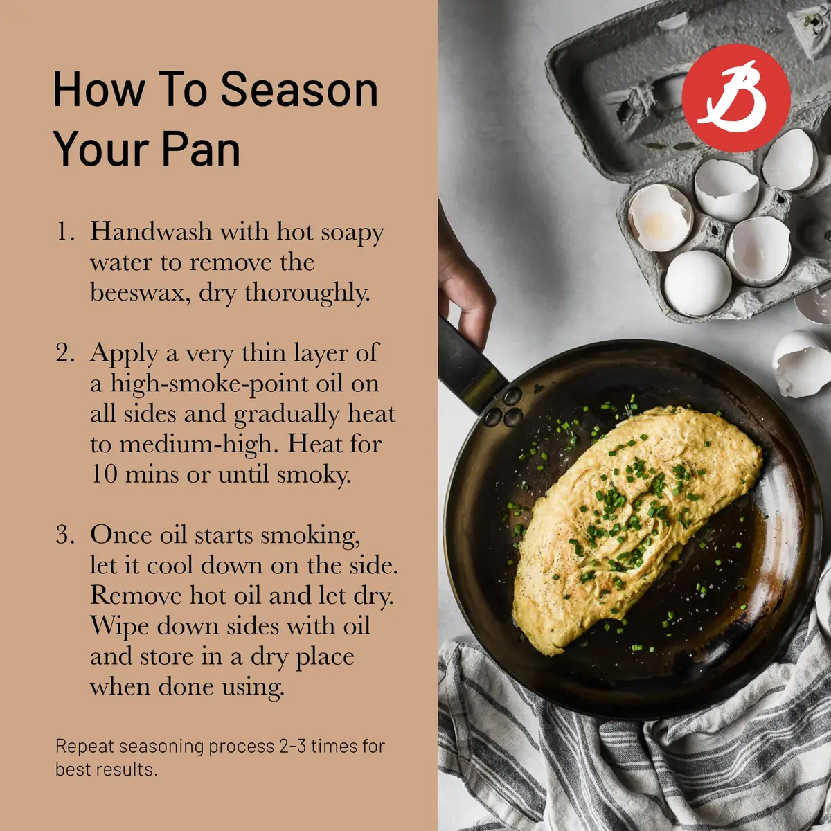 de Buyer Mineral B Carbon Steel Fry Pan 9.5” | Naturally Non-Stick French Cookware - view 3