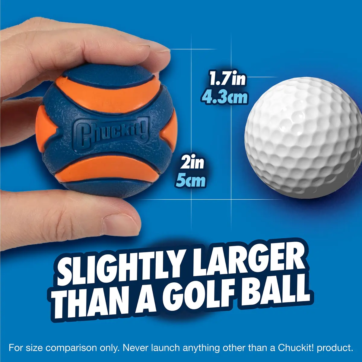 Chuckit! Ultra Squeaker Ball Dog Fetch Toy, Small 2in (5cm), 1 Pack | Durable Rubber for Fetch & Play - view 2