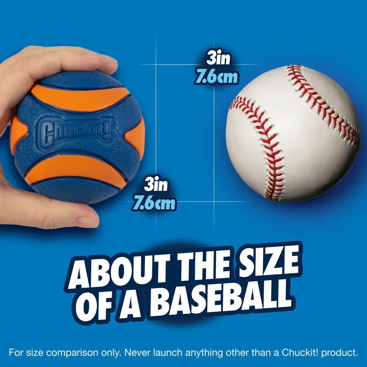 Chuckit! Ultra Squeaker Ball Dog Fetch Toy, Large 7.6cm (3in) | High Bounce Rubber for Big Breeds - view 4