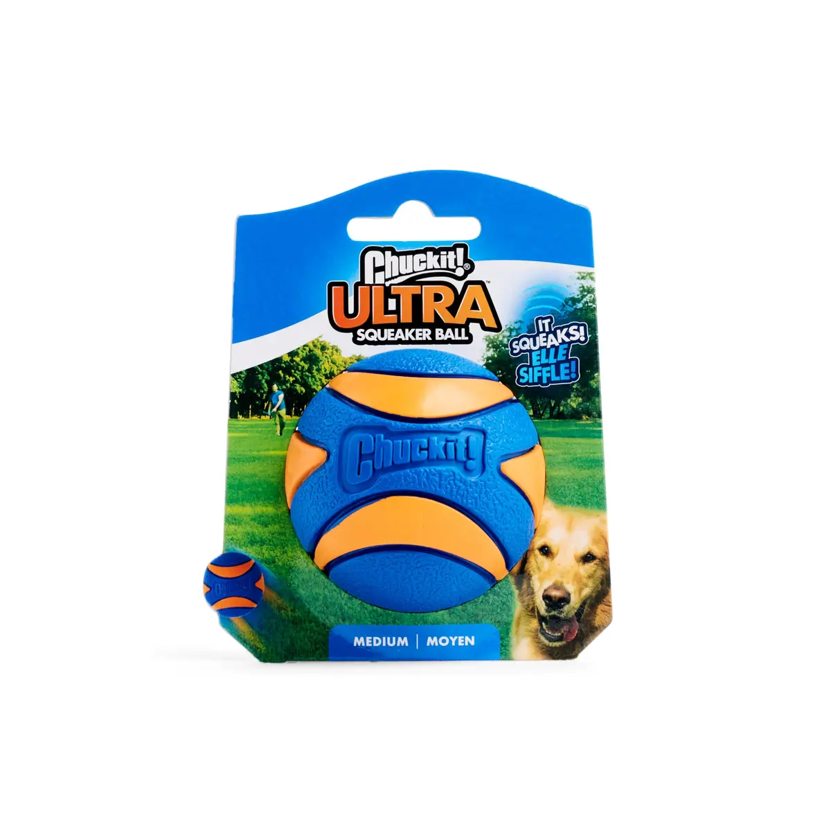 Chuckit! Ultra Squeaker Ball Fetch Toy Medium 7.6 cm (3 in) | Durable Natural Rubber Dog Toy - view 4