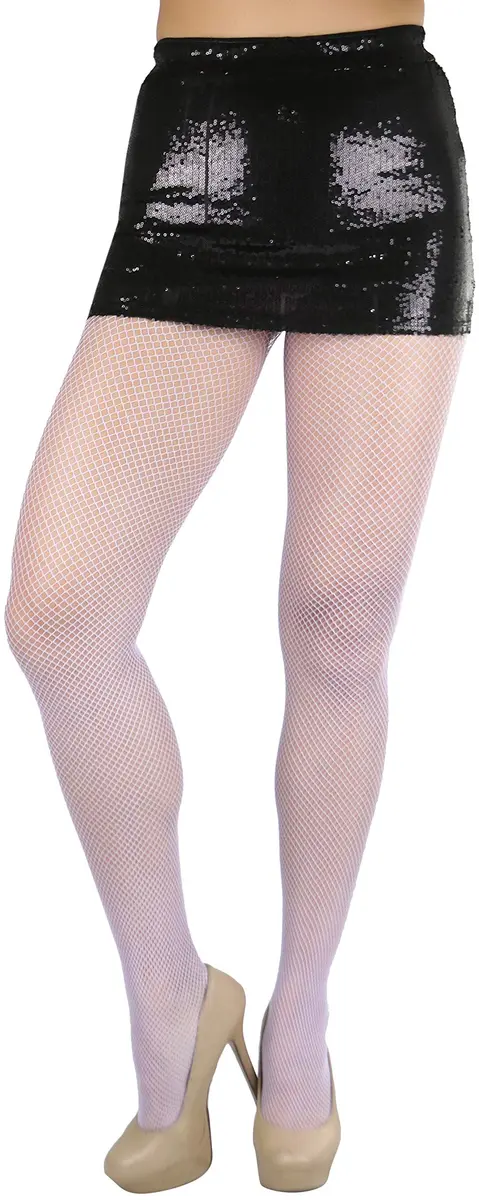 ToBeInStyle Women's Seamless Fishnet Full Footed Panty Hose Tights - Lavender - One Size Regular | Sexy, Vibrant & Versatile - view 6