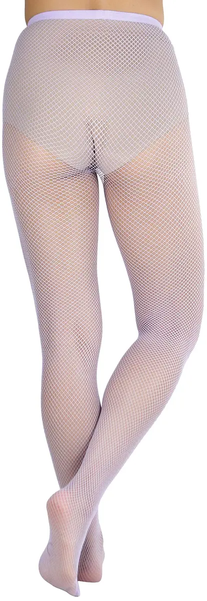 ToBeInStyle Women's Seamless Fishnet Full Footed Panty Hose Tights - Lavender - One Size Regular | Sexy, Vibrant & Versatile - view 2
