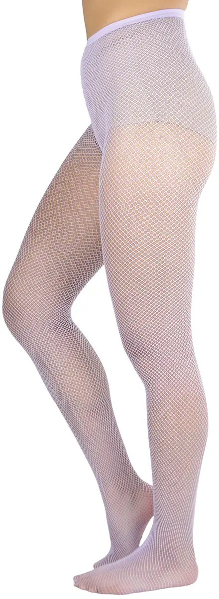 ToBeInStyle Women's Seamless Fishnet Full Footed Panty Hose Tights - Lavender - One Size Regular | Sexy, Vibrant & Versatile - view 3