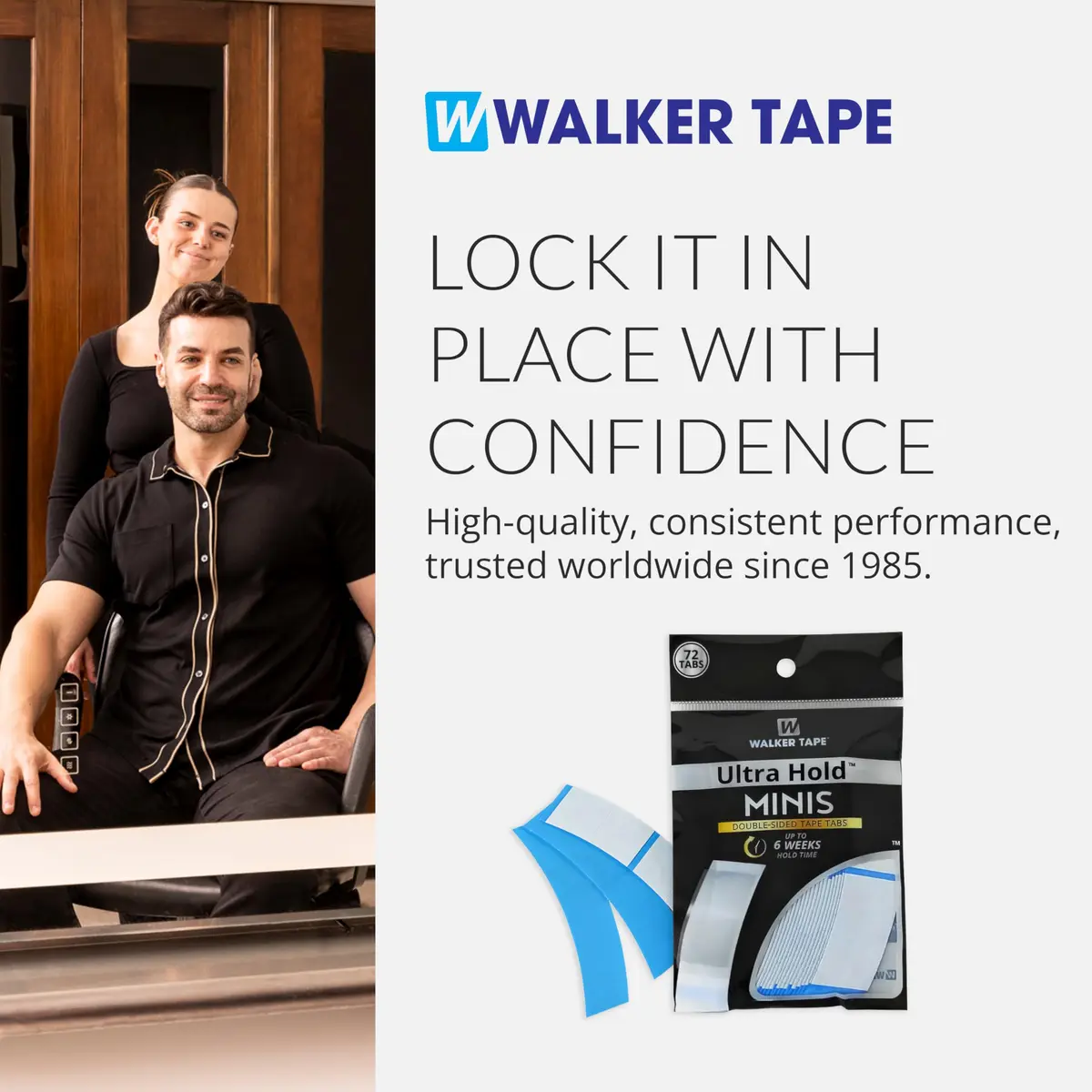 Walker Tape Ultra Hold Mini Tabs, Double Sided Wig Tape for Lace & Extensions | Strong Long Lasting Bond (70-120 chars) - view 9