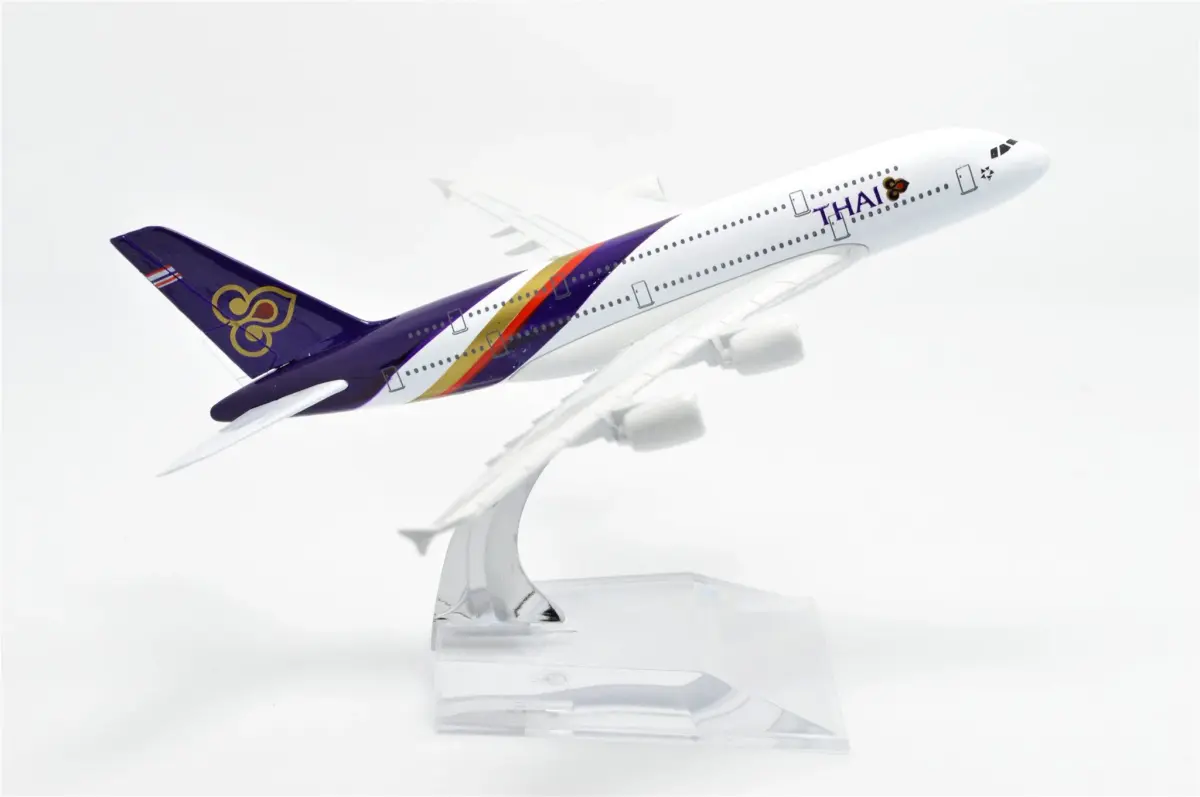 TANG DYNASTY Thai Airways Air Bus A380 Metal Airplane Model 16cm (6.3 inches) | Die-cast Collectible - view 5