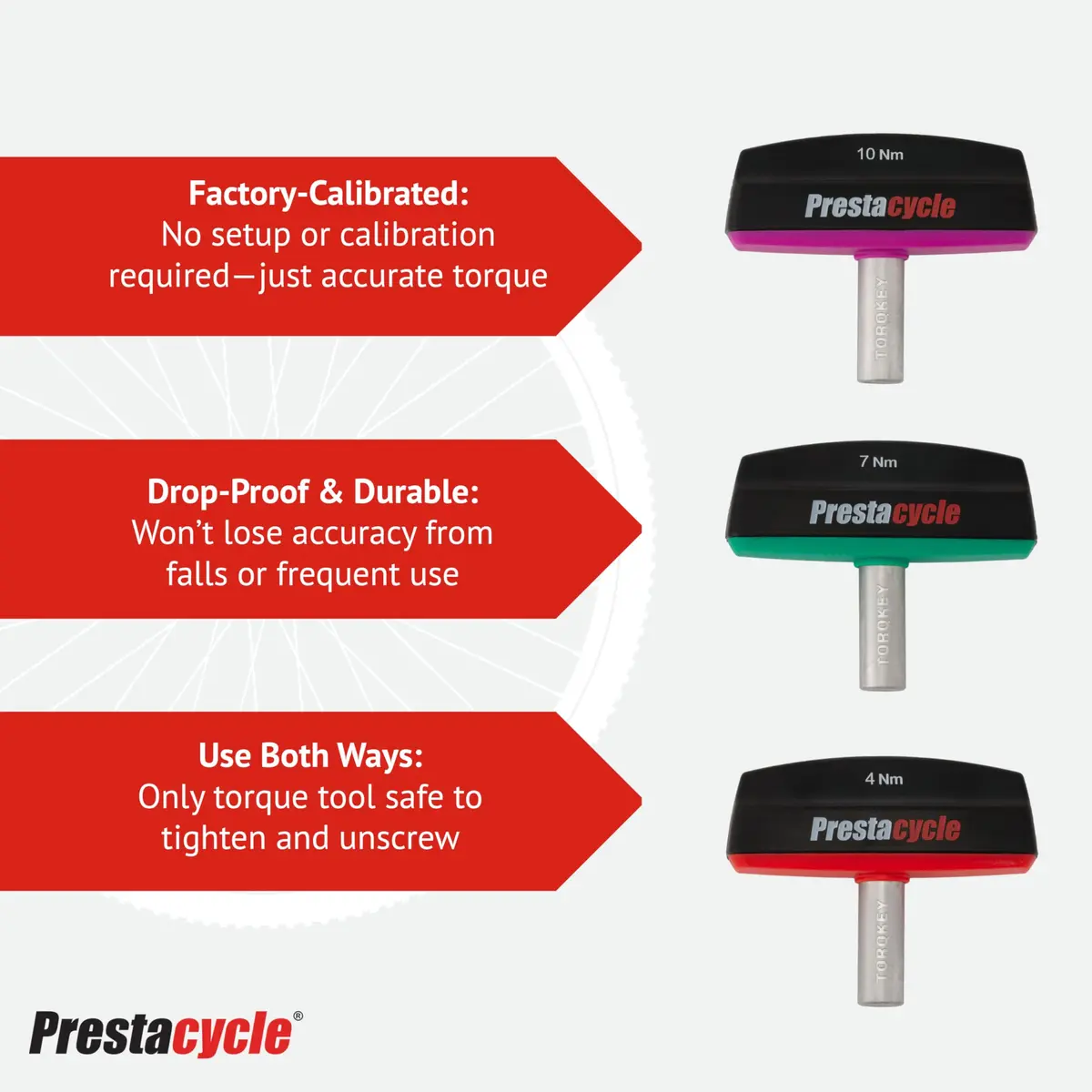 Prestacycle Pro TorqKeys 6Nm T-Handle Torque Wrench with Ergonomic Grip, Magnetic Hex, Zinc Shaft - view 3