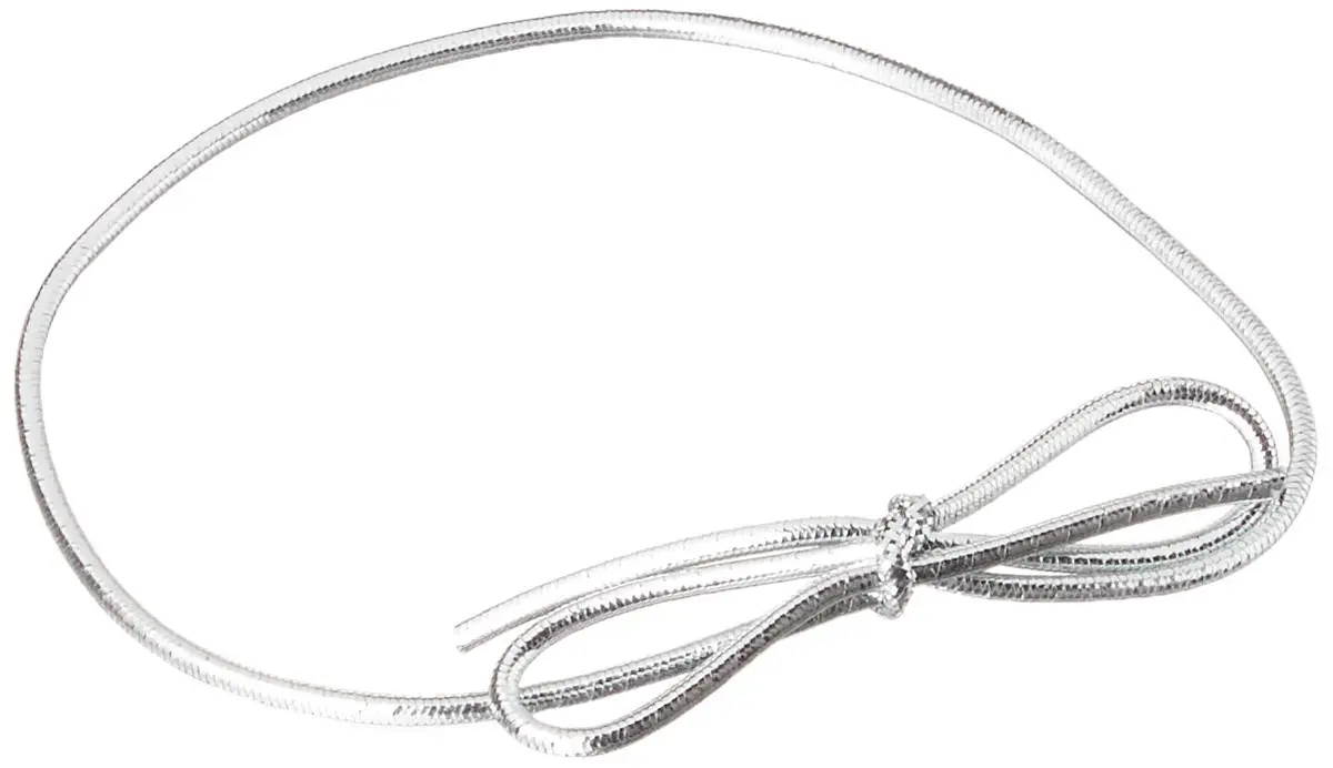 Paper Mart 8" Silver Decorative Ribbon Trim | Metallic Braided Elastic Loops for Gift & Jewelry (70-120 chars) - main product image