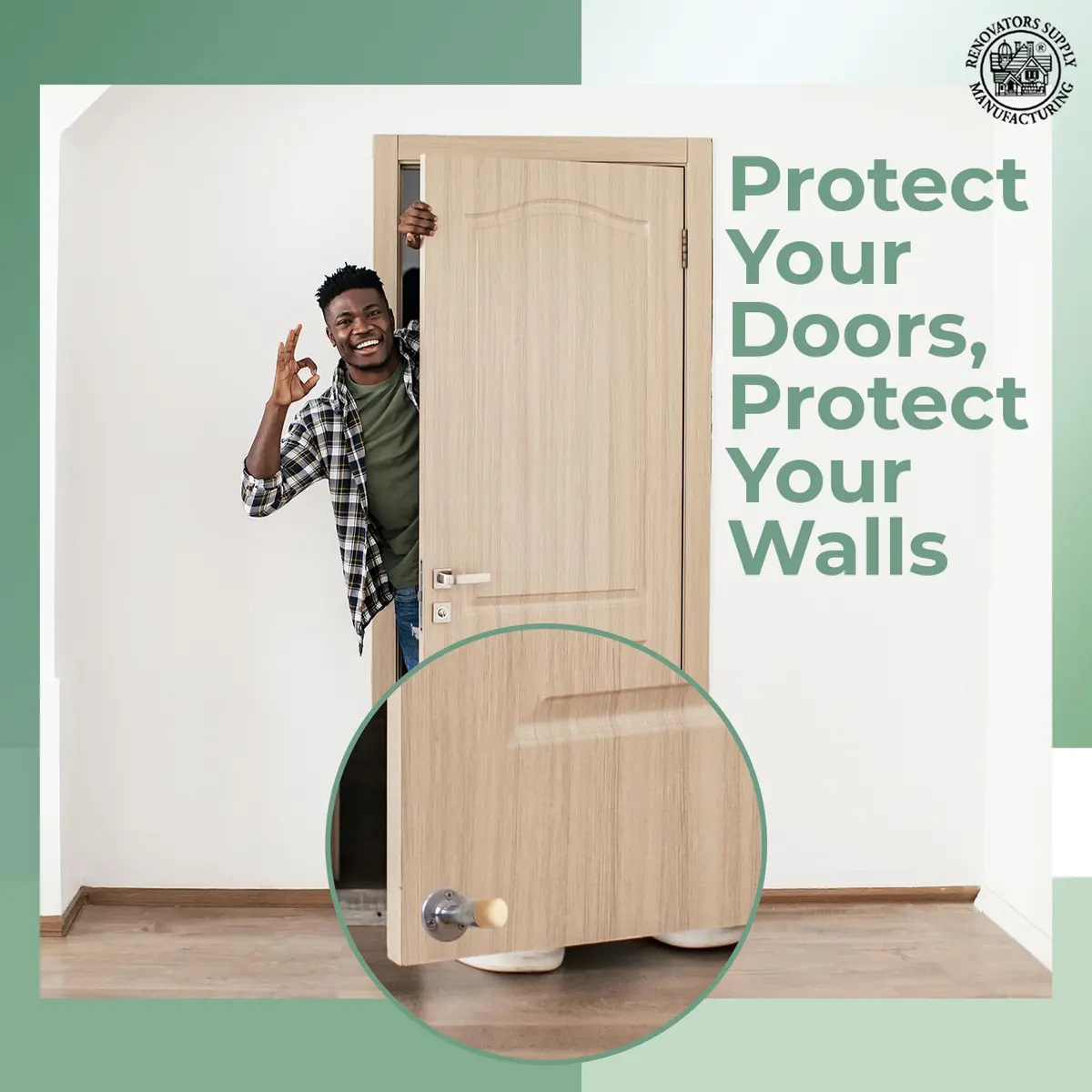 Renovators Supply Manufacturing Silicone Door Stopper Tip 5/8 in. Almond Color | Premium Silicone Door Stopper Caps for Walls & Doors - view 4
