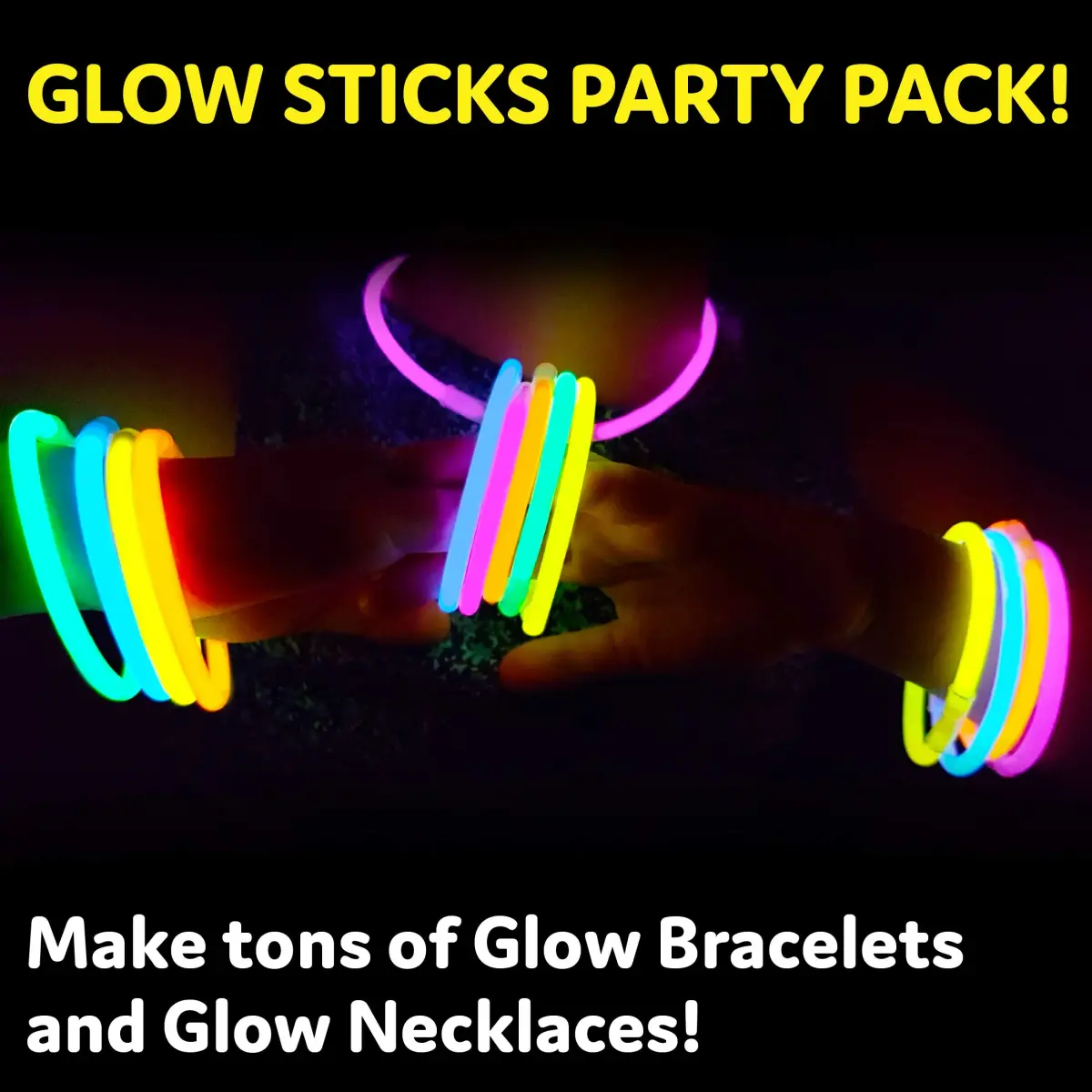 PartySticks 200 Count Glow Sticks Bulk Pack with Connectors | 8-Hour Glow for Parties - view 2