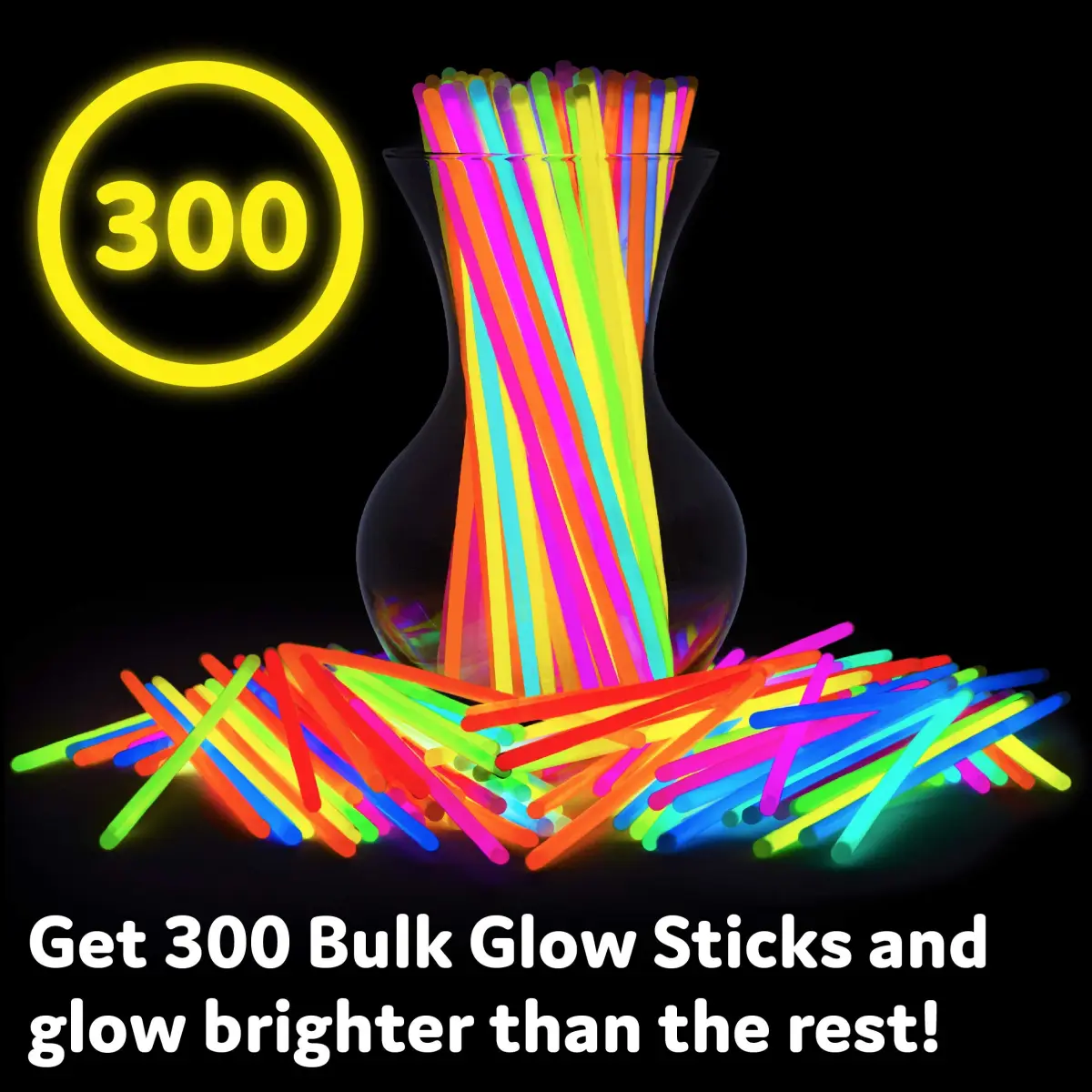 PartySticks 200 Count Glow Sticks Bulk Pack with Connectors | 8-Hour Glow for Parties - view 3