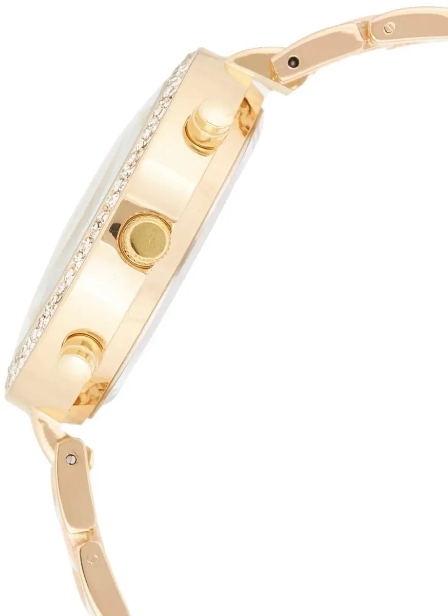 U.S. Polo Assn. Women's USC40063 Gold-Tone Sparkling Bezel Pink Dial Analog Watch 40mm | Classic Dress Watch - view 3