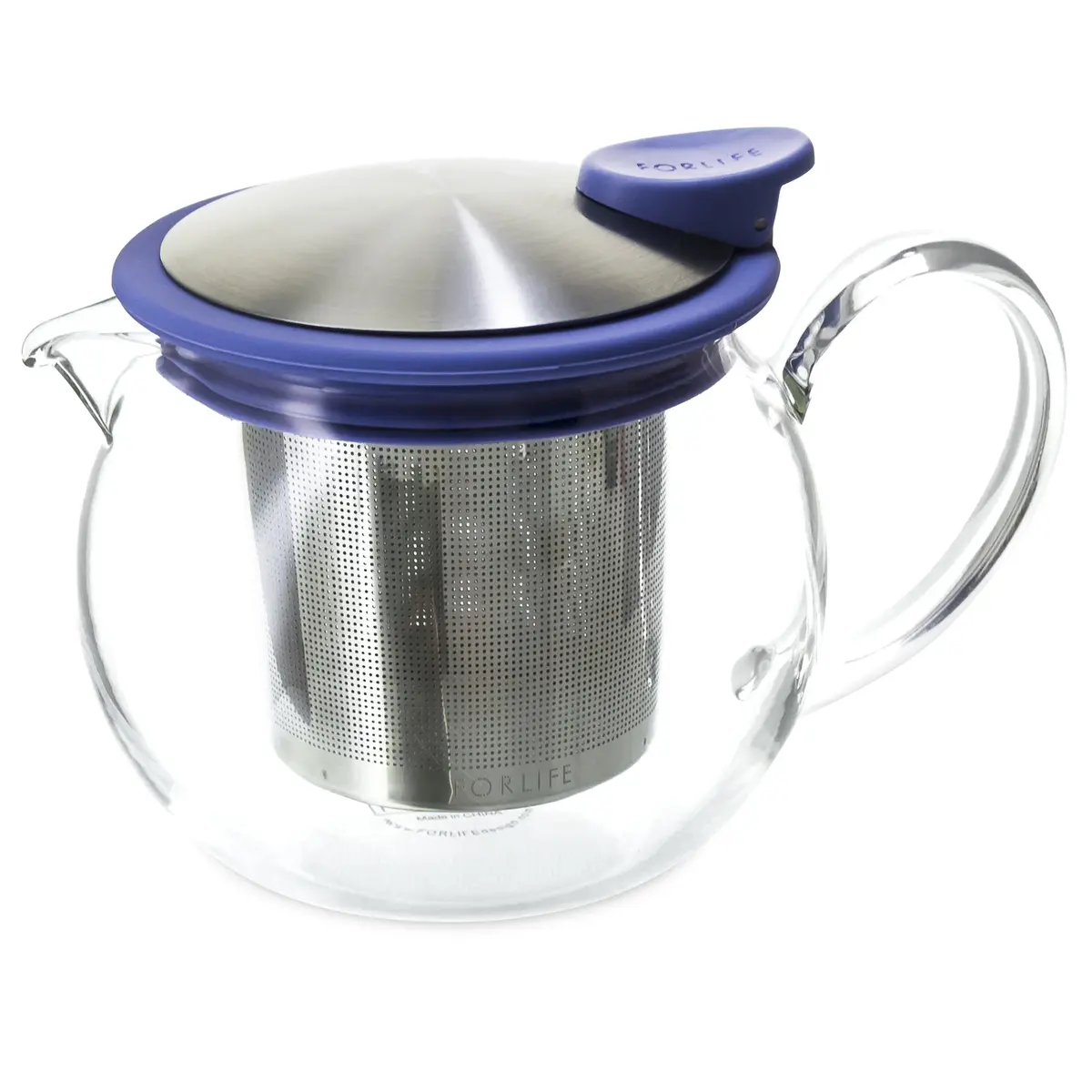FORLIFE Bola Glass Teapot with Basket Infuser 15oz | Durable Borosilicate & Fine Loose Leaf Brew - view 2