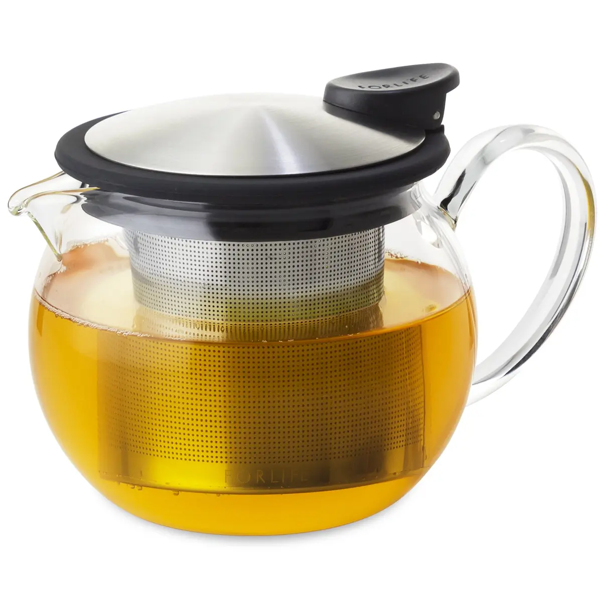 FORLIFE Bola Glass Teapot with Basket Infuser 15oz | Borosilicate & Stainless Steel - view 3