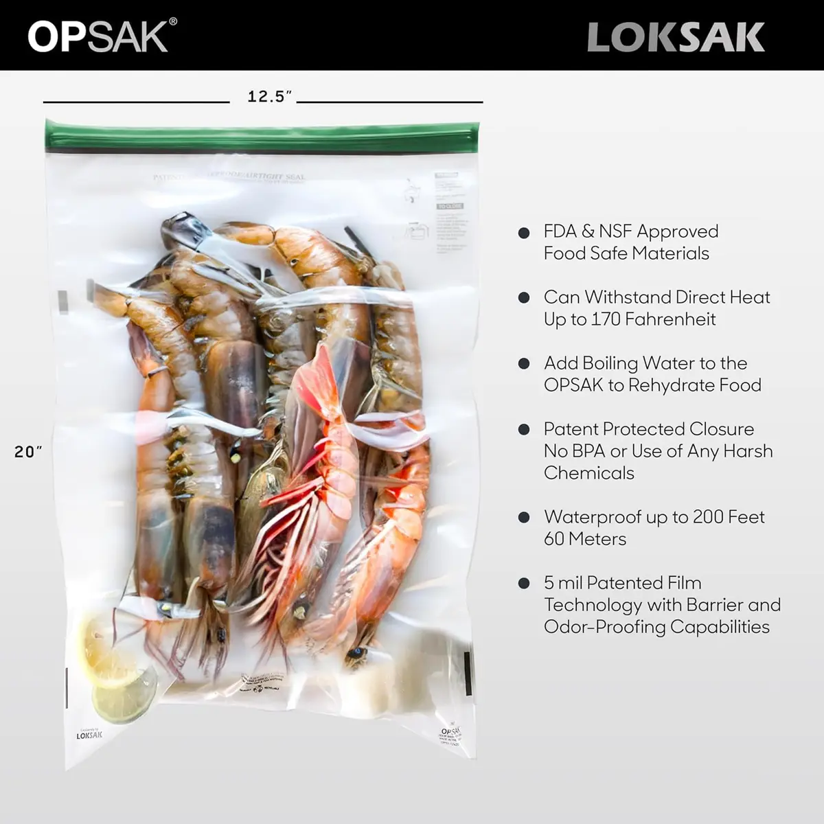 LOKSAK OPSAK Odorproof Dry Bags 28x20 inch | Leak-Proof Reusable Waterproof Storage for Backpacking & Camping - view 2