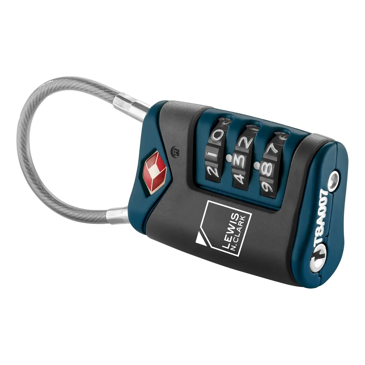 Lewis N. Clark TSA-Approved Combination Luggage Lock with Steel Cable, Blue | Secure Travel Lock - view 5