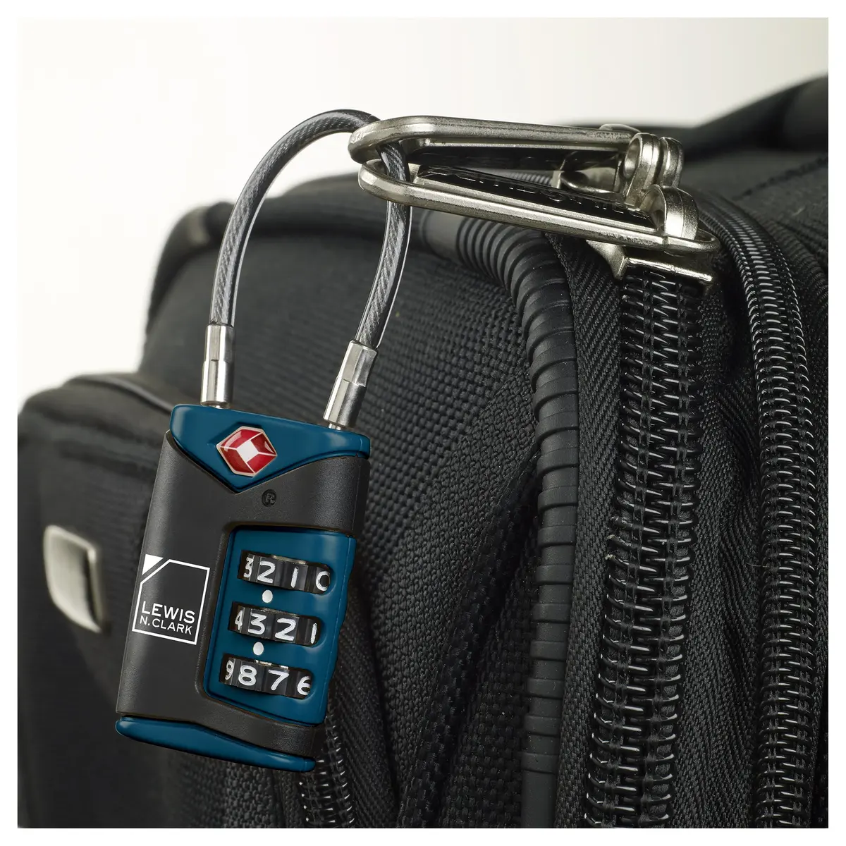Lewis N. Clark TSA-Approved Combination Luggage Lock with Steel Cable, Blue | Secure Travel Lock - view 6
