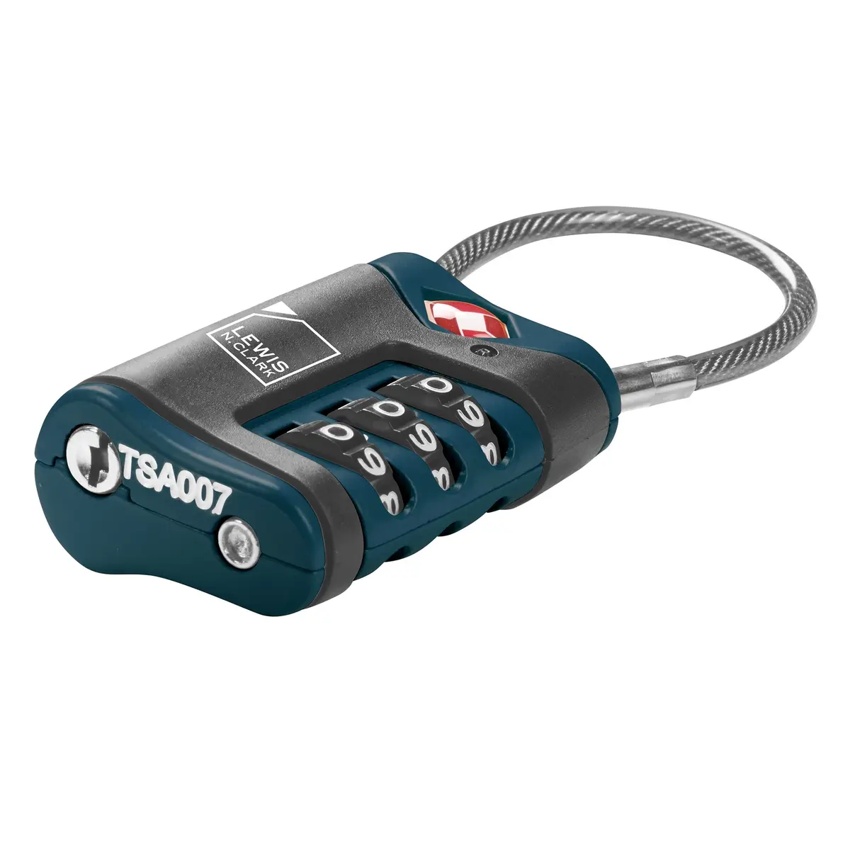 Lewis N. Clark TSA-Approved Combination Luggage Lock with Steel Cable, Blue | Secure Travel Lock - view 4