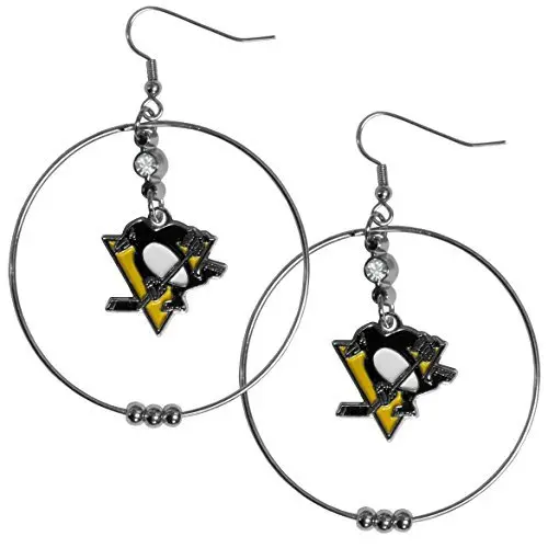 Siskiyou Sports Chicago Blackhawks 2 Inch Hoop Earrings | Large Lightweight Fan Jewelry - main product image